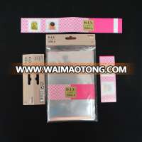 A01 custom transparent printing BOPP OPP plastic adhesive packaging bag with header